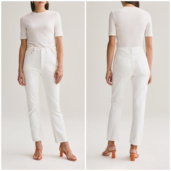 NEW AGOLDE Riley High Rise Straight Crop Jean Tissue Wash - Picture 1 of 11